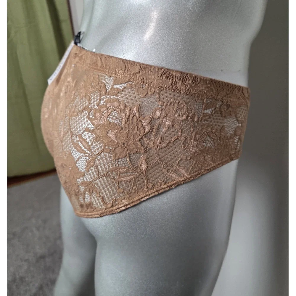 Cosabella‎ Never Say Never Mens Lace Briefs Brown Floral Italian Lace Low Rise